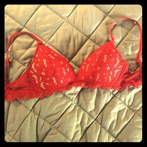 Red lace bra